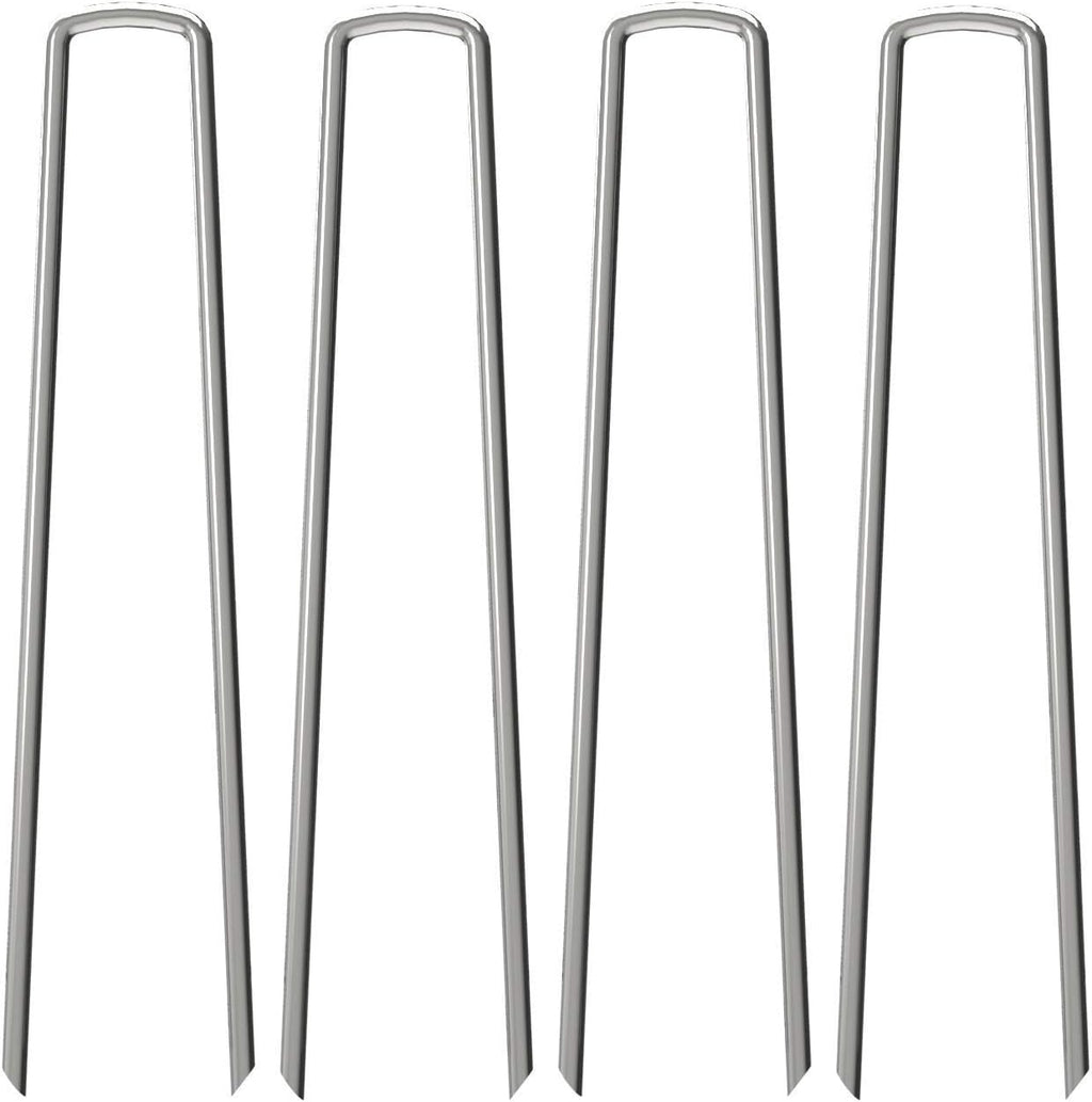 100 Pack 12" Garden Stakes Pins,Heavy Duty Garden Landscape Staples Stakes Pins Galvanized Landscape Fabric Staples Sod Ground Staple for Anchoring Weed Barrier Fabric