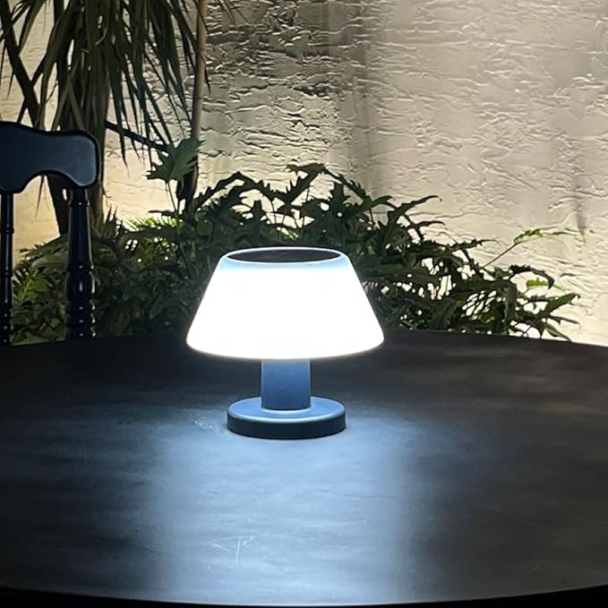 Solar Table Lamp Rechargeable Cordless - 4 Modes USB/Solar Charging Indoor Outdoor, IP54 Waterproof, 4000K Neutral White Light for Living Room/Garden/Study/Patio
