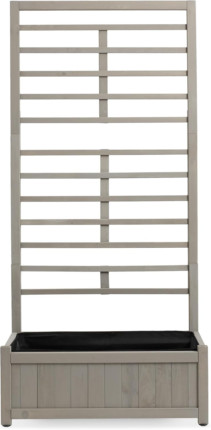 Casafield Wooden Climbing Planter Box - Raised Garden Bed with Trellis Plant Stand for Outdoor