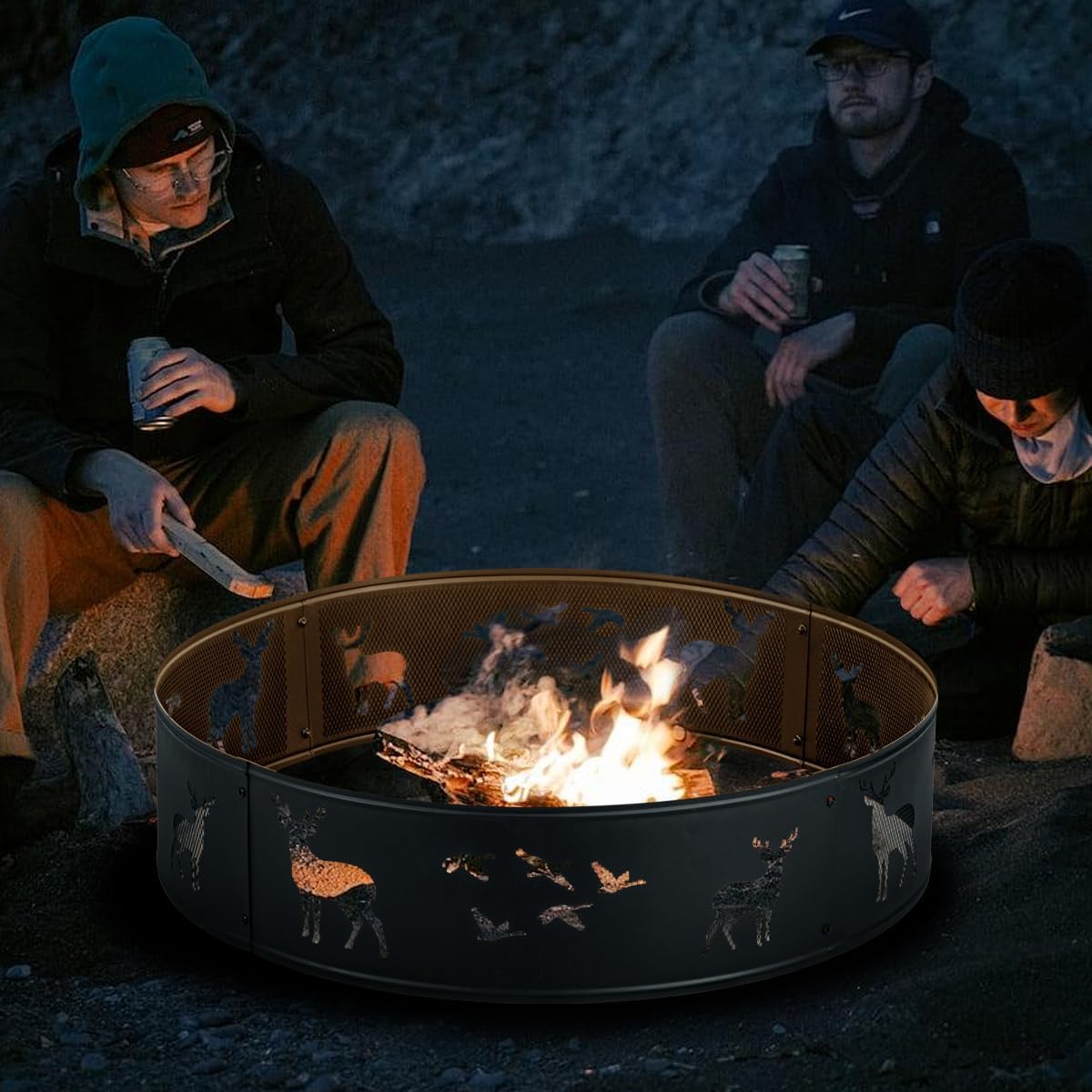 Fire Ring,Firepit Ring for Camping, Wood Burning Fire Pit for Outside,Yard,Garden,Outdoor Fireplace