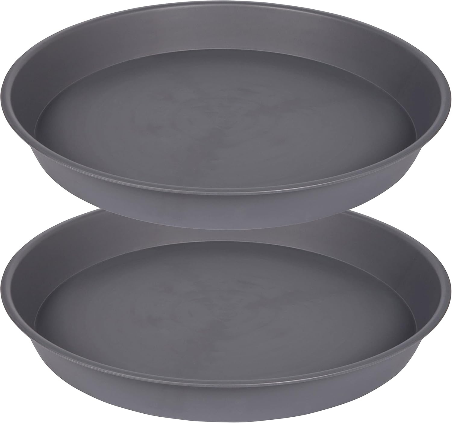 2 Pack of 14 inch Plant Saucer, Heavy Duty Round Plastic Plant Water Tray, Bird Bath Bowls, Plant Saucers for Indoors, Pot Drip Trays for Planter 12-14" (14", Cement)