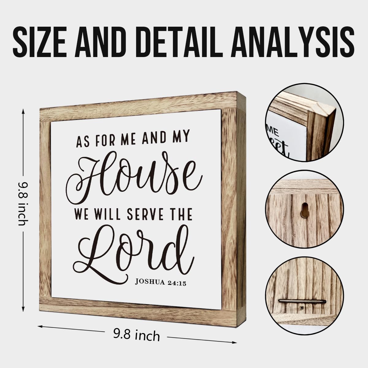 SUSZDOU Scripture Sign - 'As for Me and My House We Will Serve the Lord' Wooden Plaque, Christian Farmhouse Table Decor, Front Door Decor, Housewarming Gift