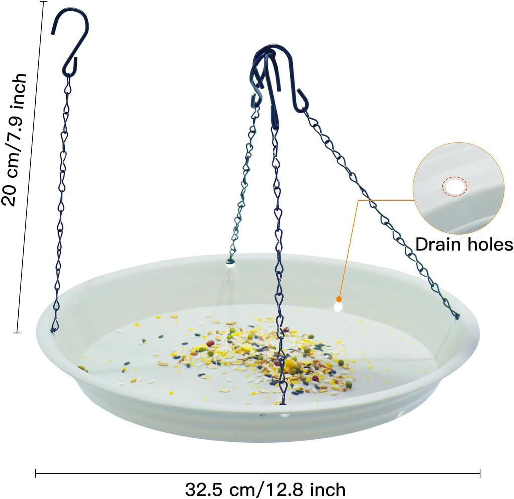 Bird Seed Catcher Tray Platforms 12" Bird Feeders Big Hanging Trays Platform can be Used for Most Feeders to Catch Dropped Seed and Shells for Outdoor Courtyard Gardens to Attract Birds (2PCS)