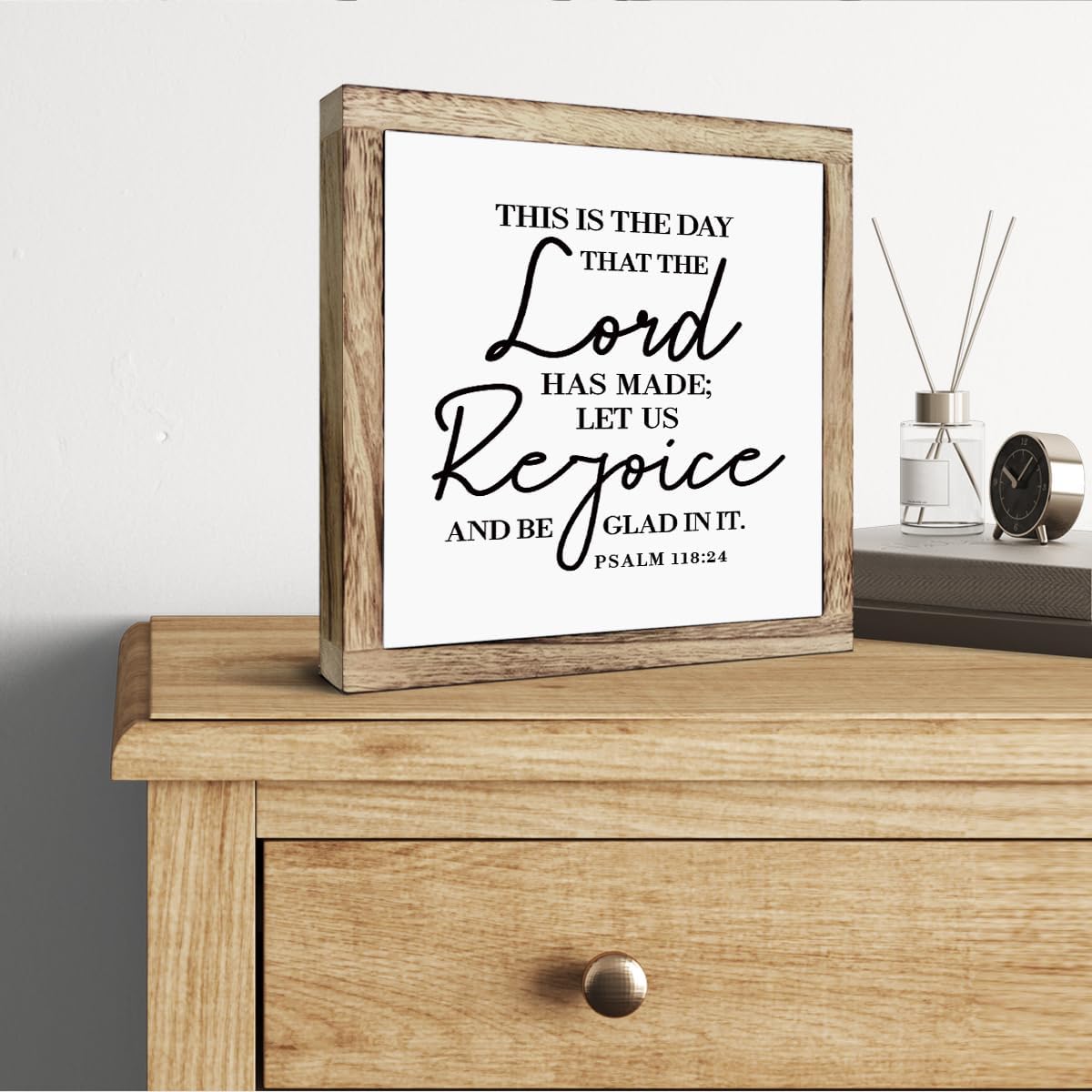 Scripture Sign, This is The Day That The Lord has Made Sign, Wooden Plaques Box Signs, Christian Wood Sign, Bible Verse Decor, Table Shelf Decoration, Psalm 118:24 Sign, Housewarming Gift