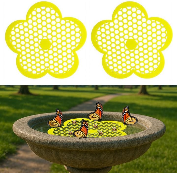 2 Pack Floating Bee Island,Flower Floating Bee Watering Station- Butterfly Bee Waterer for Feeding, Bee Bath,Butterfly Feeders for Outdoors