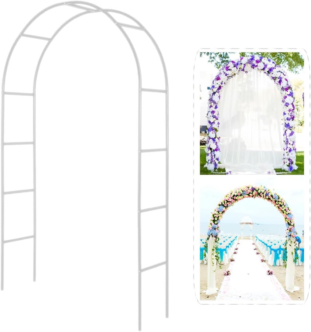 Metal Pergola Arbor,Wedding Arch 4.6 Feet Wide x 7.9 Feet High,Assemble Freely Lightweight Wide Wedding Garden Arbor Bridal Party Decoration White