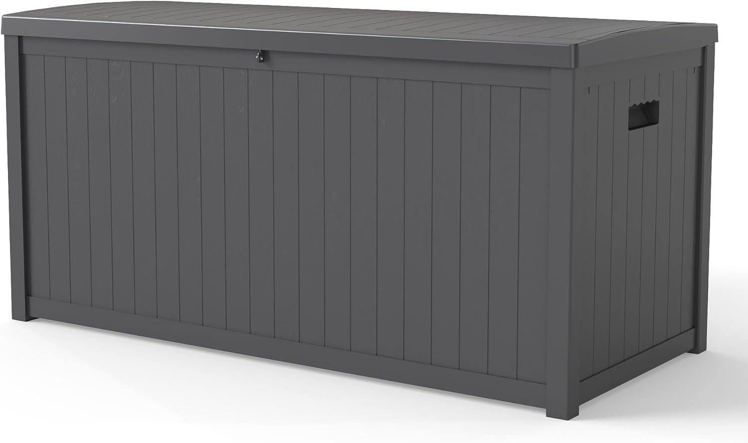 120 Gallon Resin Deck Box, Weatherproof Outdoor Storage Box for Patio, Garden, Pool, and Yard, Lockable Waterproof Bin for Tools, Cushions, and Accessories, Grey