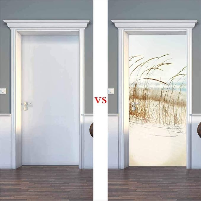 Door Wallpaper Self-Adhesive Door Poster 3D Door Picture - Sylter Dune - Door Film Photo Wallpaper Premium PVC Waterproof Door Sticker Wall Sticker for Bedroom Living Room Door Decoration Stickers 80