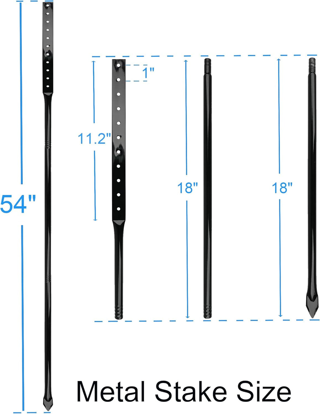 2Pcs 54 Inches Heavy Duty Metal Stakes for Yard Sign, with Screws Hardware, for Outdoor Lawn Bar Parking Garage Event,Black