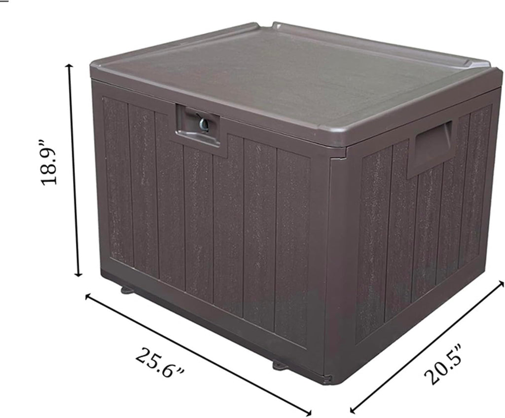 33 Gallon Small Outdoor Storage Box,Waterproof Resin Deck box for Patio Furniture,Garden Tools,Package Delivery,Lockable Patio Storage Box,Blow-Molded HDPE