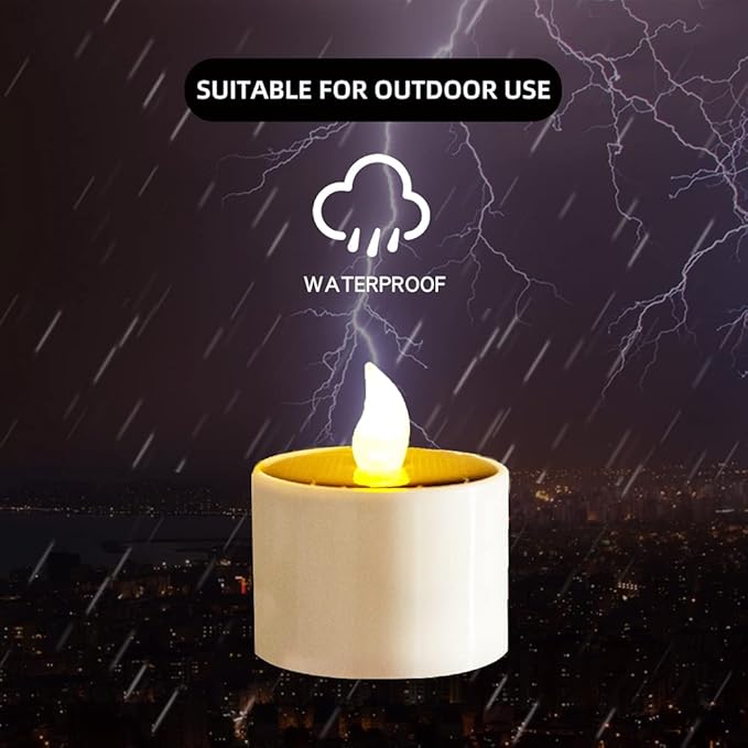 Solar Candle Lights,Flameless Candle Lights,Solar Rechargeable Tea Wax lamp,6 flameless Candle Light, Suitable for Wedding, Valentine's Day, Halloween, Christmas (Small Solar Candle)