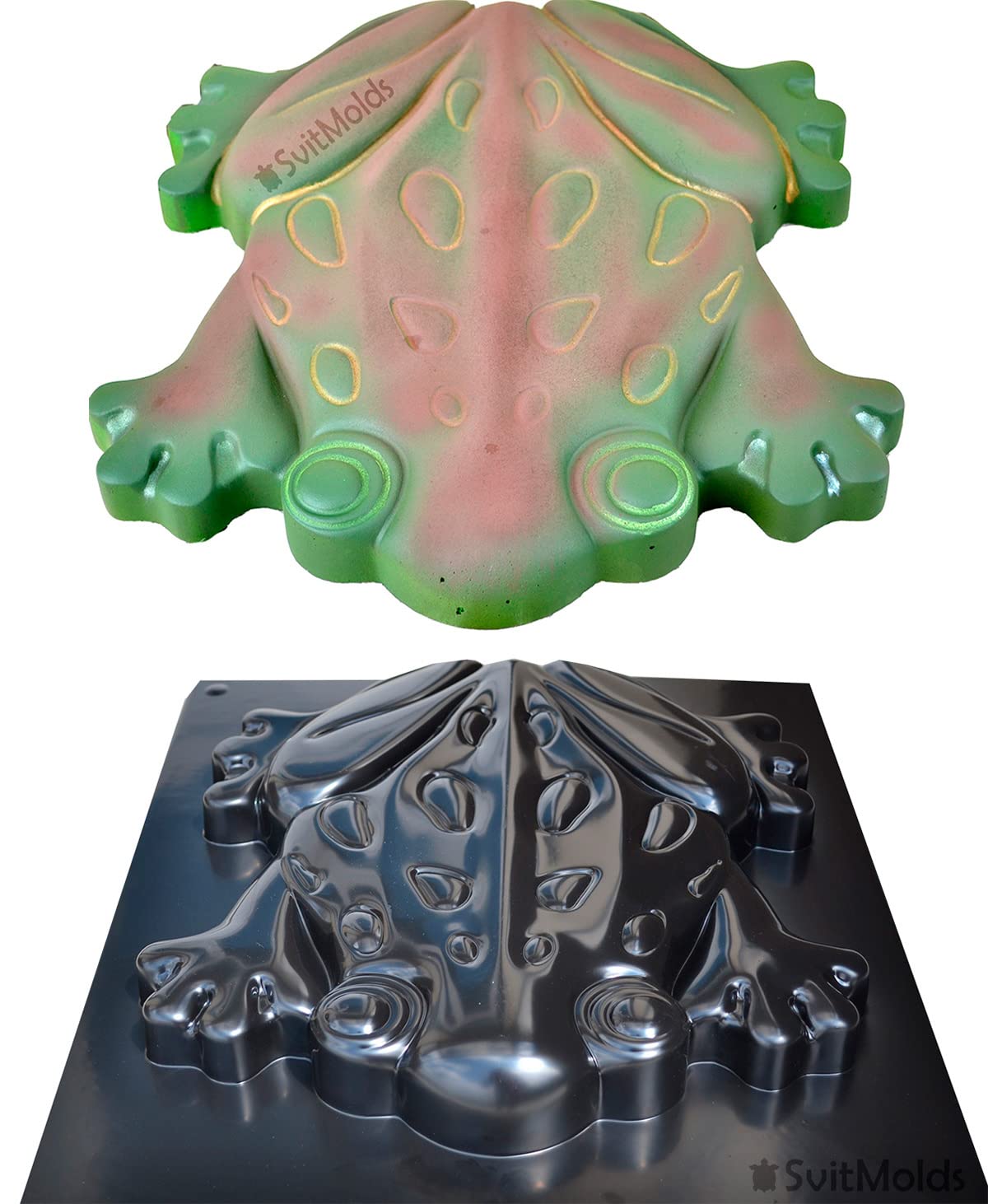 SvitMolds Concrete Mold DIY Frog Stepping Stone Mould Concrete Cement Mould ABC Plastic Toad Animal Garden and Yard Decor Garden Path Walkway (1, S68-Sm)