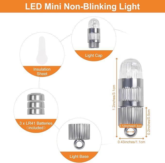 SumDirect Pack of 100 LED Mini Non-Blinking Lights for Paper Lanterns Balloons Floral Wedding Halloween Christmas Party Decoration Centerpieces (100, Orange Yellow)