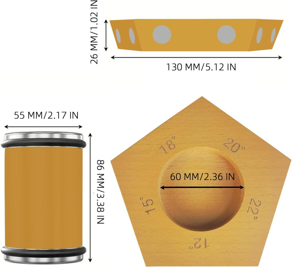 Rolling Knife Sharpener with 2 Diamond Discs and 2 Honing Discs, 5 Magnetic Angle Offer 12/15/18/20/22° for Kitchen Knives (SET-A)