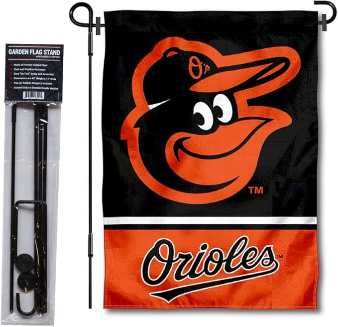 WinCraft Baltimore Orioles Garden Flag with Stand Holder