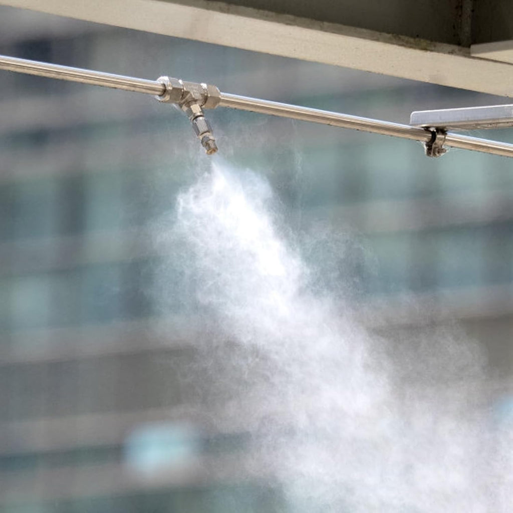 24 Pcs Misting Nozzles, Brass Misting Nozzles High Pressure Anti Drip Cleanable 0.012" / 0.3mm Orific for Outdoor Cooling System