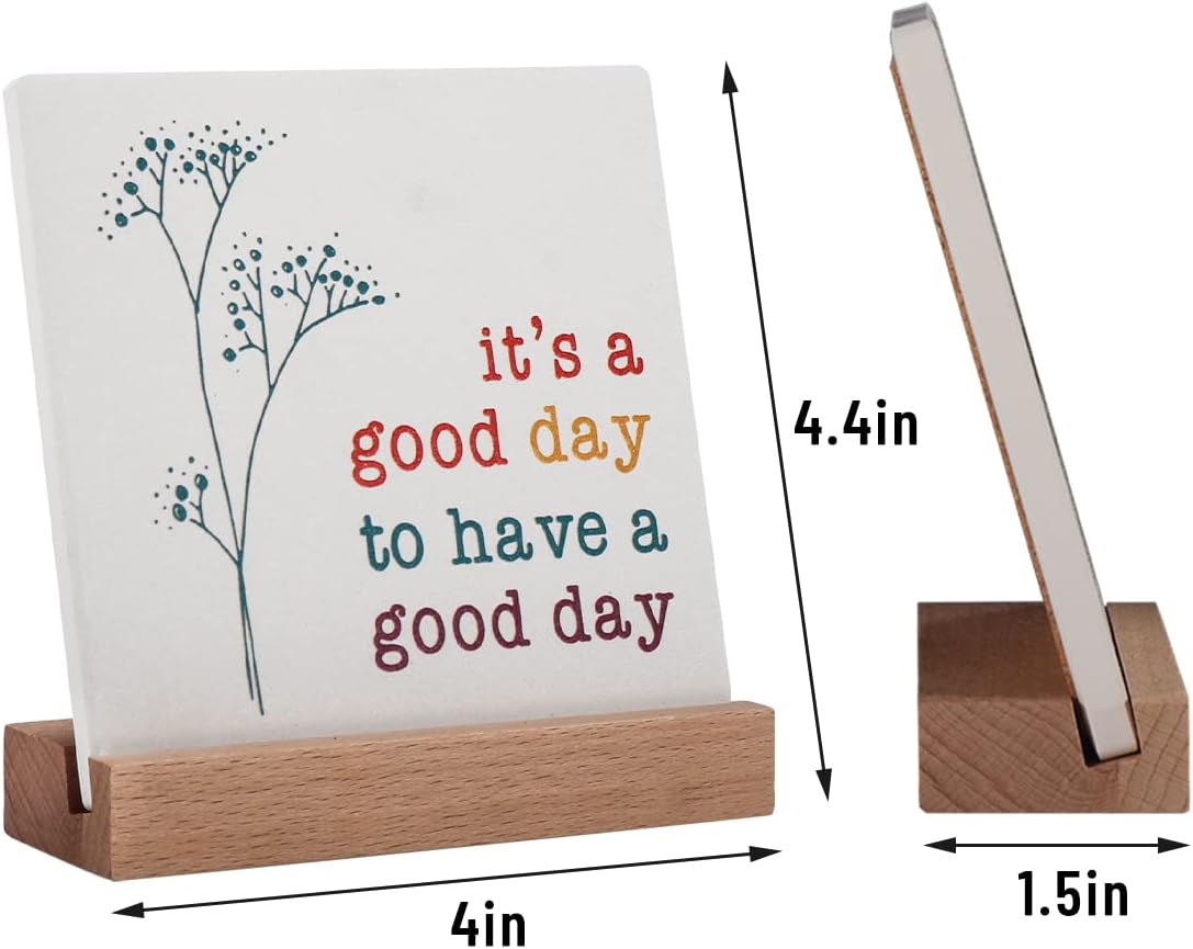 Positive Decor Motivational Gifts for Women, It's a Good Day Sign Inspirational Desk Art Decor, Emotion cheerful Support Mindset Good Vibes Decoration for Home Office