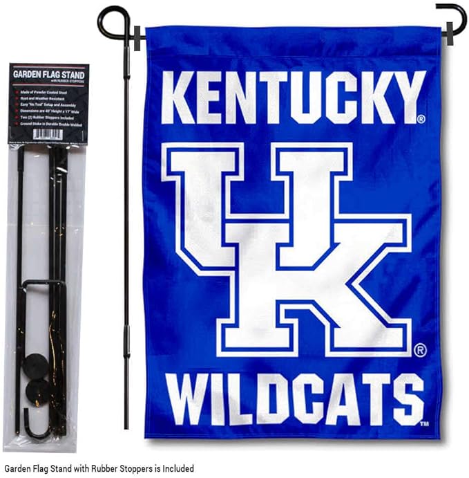 College Flags & Banners Co. Kentucky Wildcats Garden Flag with Pole Stand Holder