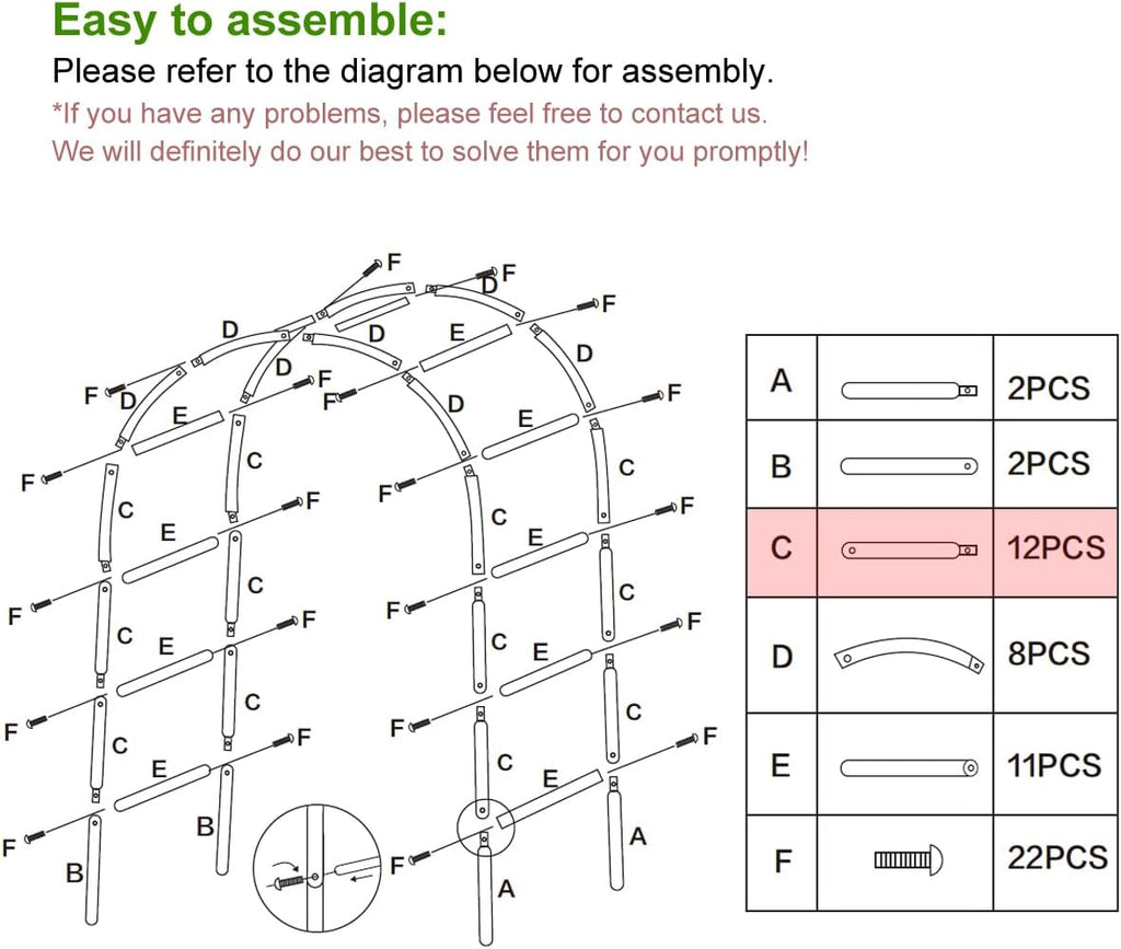 Metal Pergola Arbor, 4.6 Feet Wide x7.9 Feet High,Assemble Freely Lightweight Wide Garden Arch for Various Climbing Plant Wedding Garden Arch Bridal Party Decoration Wide Arbor,Green