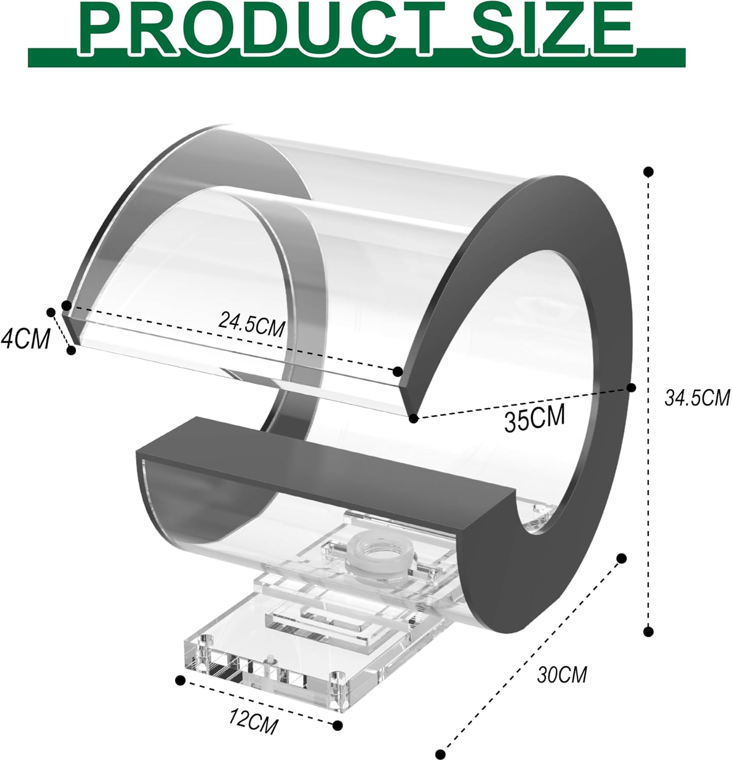 Pool Waterfall Fountain Transparent Acrylic Fountain 15.16'' x 15.16'' x 11.42'' Silver Pool Fountains for Ground Pools Garden Outdoor Waterfalls Sheer Descent Pond Water Feature