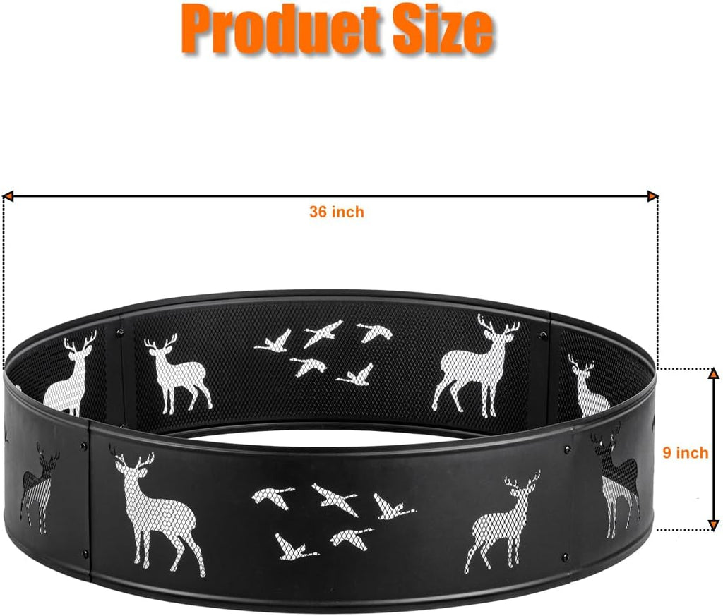 Fire Ring,Firepit Ring for Camping, Wood Burning Fire Pit for Outside,Yard,Garden,Outdoor Fireplace