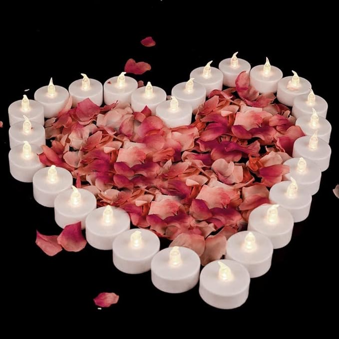 LED Tea Lights Candles- 50Pack Flameless Candles Realistic and Bright Flickering Long Lasting 200Hours for Holiday Celebration,Party, Home Decoration WarmWhite,Battery Operated