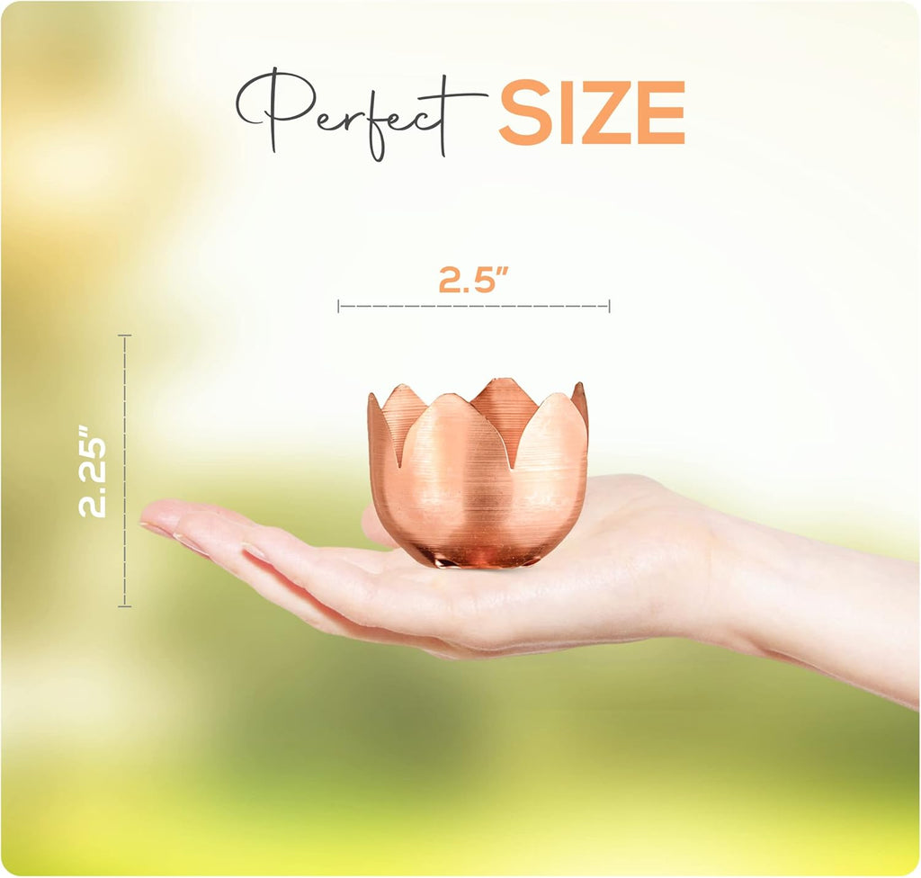 Copper Rain Chain – Decorative Chimes & Cups Replace Gutter Downspout & Divert Water Away from Home for Stunning Fountain Display – 6.5’ Long for Universal Fit – Flower Style