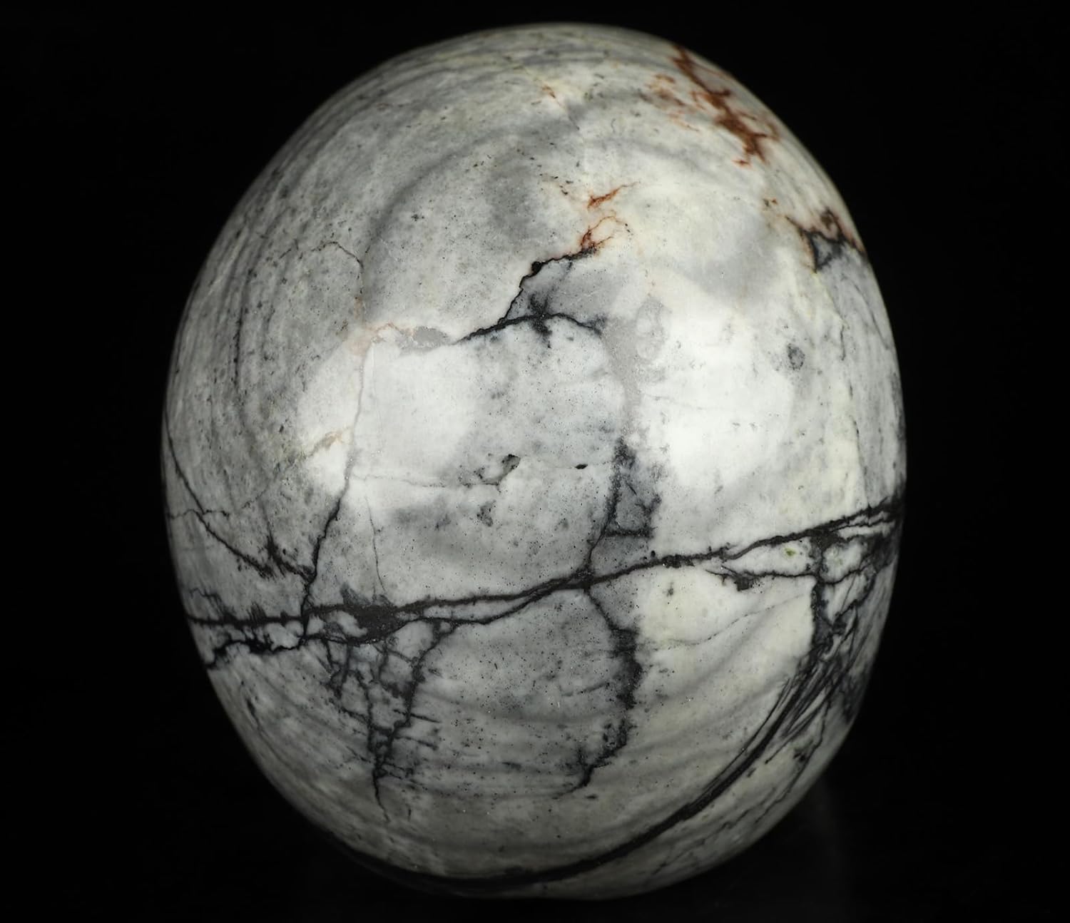 Skullis 5.0”Picasso Jasper Crystal Skull, Hand Carved Gemstone Fine Art Sculpture, Reiki Healing Stone Statue.3159