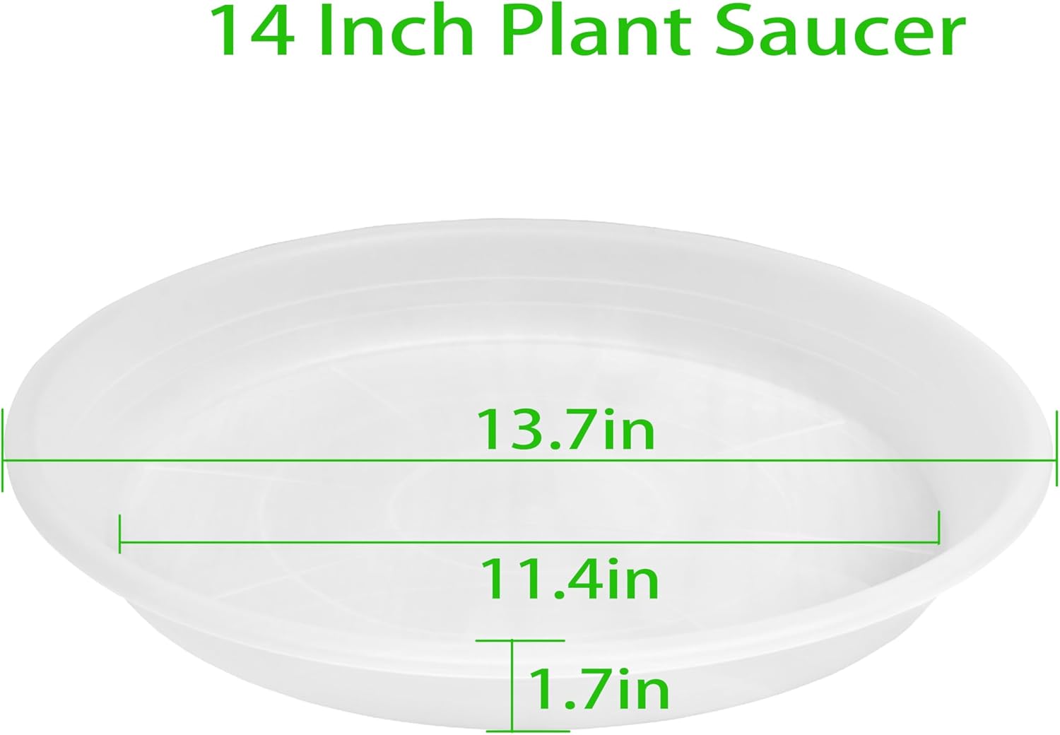 2 Pack of 14 inch Clear Plant Saucer, Plastic Plant Saucer 14 inch, Bird Bath Bowls, Heavy Duty Clear Plant Tray for Pots, Plant Saucers for Indoors Planter, Garden Water Plate 12"/13"/14"