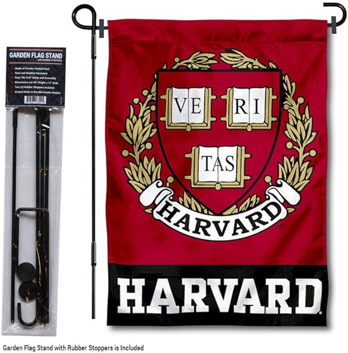 College Flags & Banners Co. Crimson Coat of Arms Garden Flag with Stand Holder