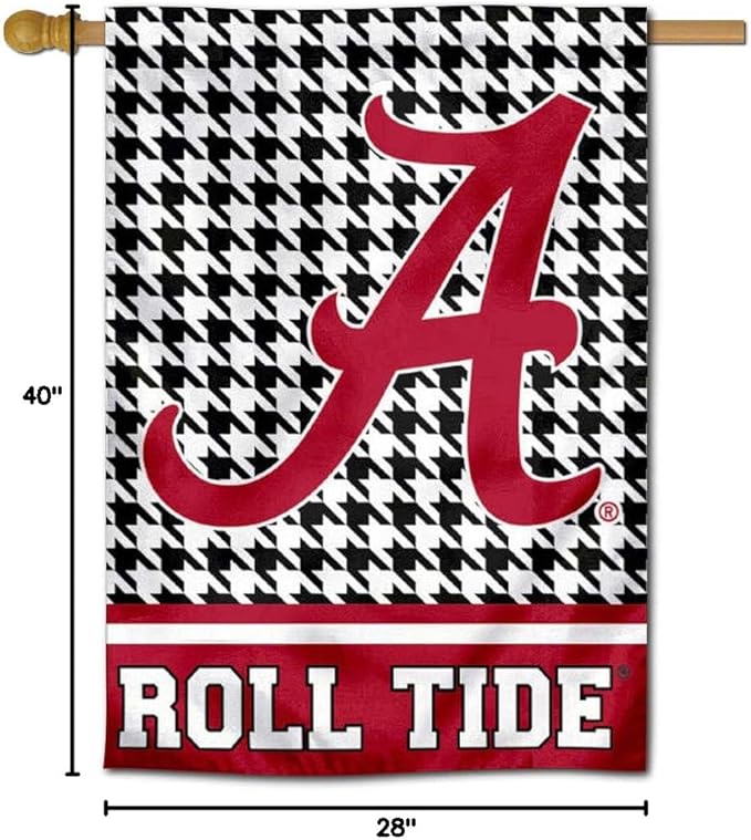 WinCraft Alabama Crimson Tide Houndstooth Pattern Double Sided House Flag