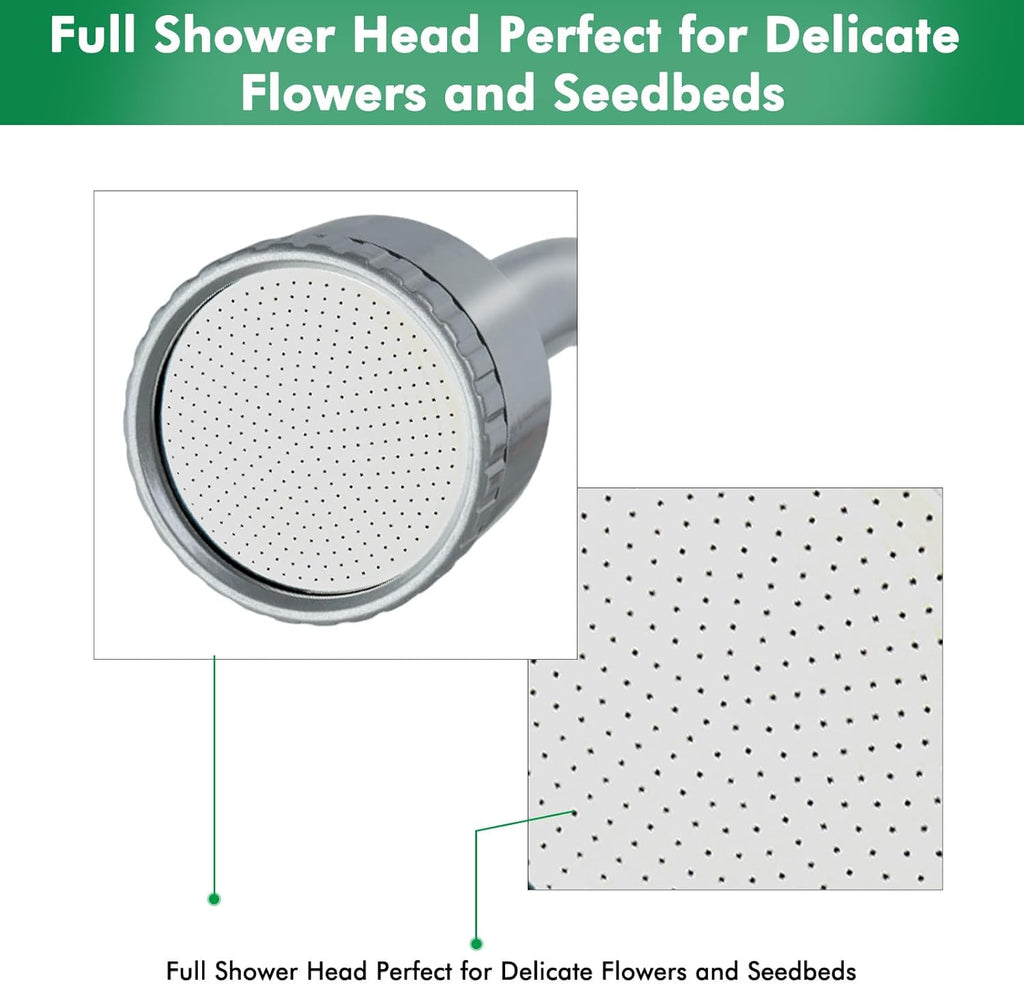 RESTMO Long Watering Wand, 24 Inches Gentle Soft Full Shower Sprayer Wand with Flow Control, Heavy Duty Metal Hose Wand for Hanging Baskets, Shrubs, Plants, Flowers, Garden and Lawn