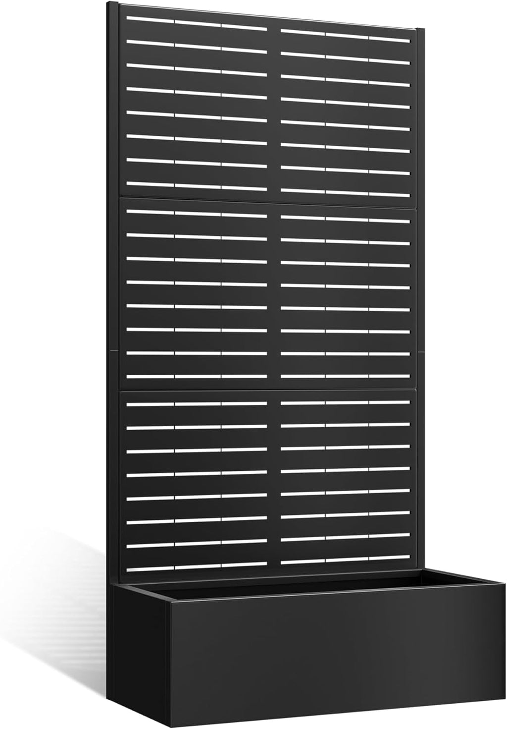 TOAOTBNBO Metal Planter Box with Trellis, Heavy-Duty Raised Garden Bed for Climbing Plants, Drainage Hole, Outdoor Planter Box with Privacy Screen，35''L×16''W×71''H