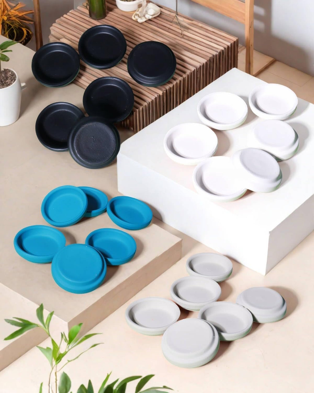 vensovo 2 Inch Grey Terracotta Plant Saucer Pots Tray - 12 pcs Mini Planter Saucers for Indoor & Outdoor Plants, Small Clay Trays Perfect for 1 Inch 1.5Inch Flower Pot