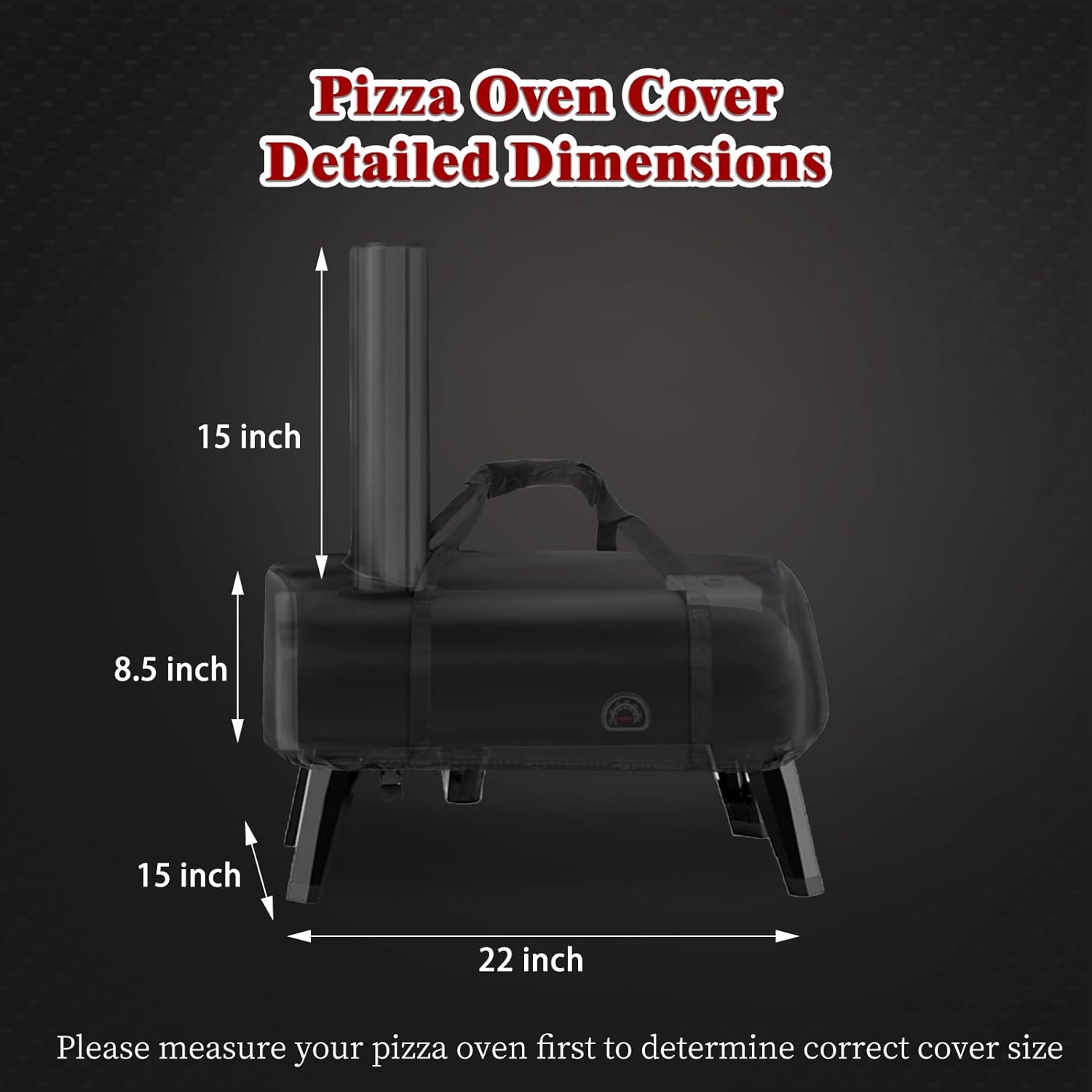 Pizza Oven Cover for Aidpiza Wood Pellet Pizza Oven,Outdoor Heavy Duty Portable Carry Waterproof Gas Pizza Grill Cover and Weather Resistant Oxford Fabric Cover(Black