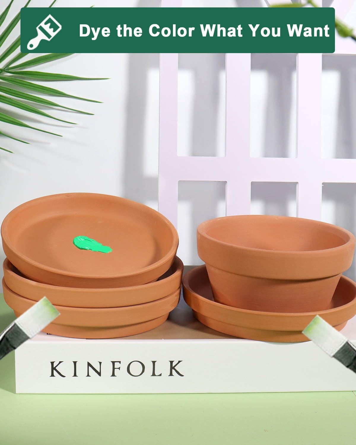 vensovo 4 Inch Terracotta Plant Saucer Pots Tray - 6 Pcs Round Planter Saucers for Indoor & Outdoor Plants, Small Clay Trays Perfect for 3 Inch 3.5 Inch 4 Inch Flower Pot