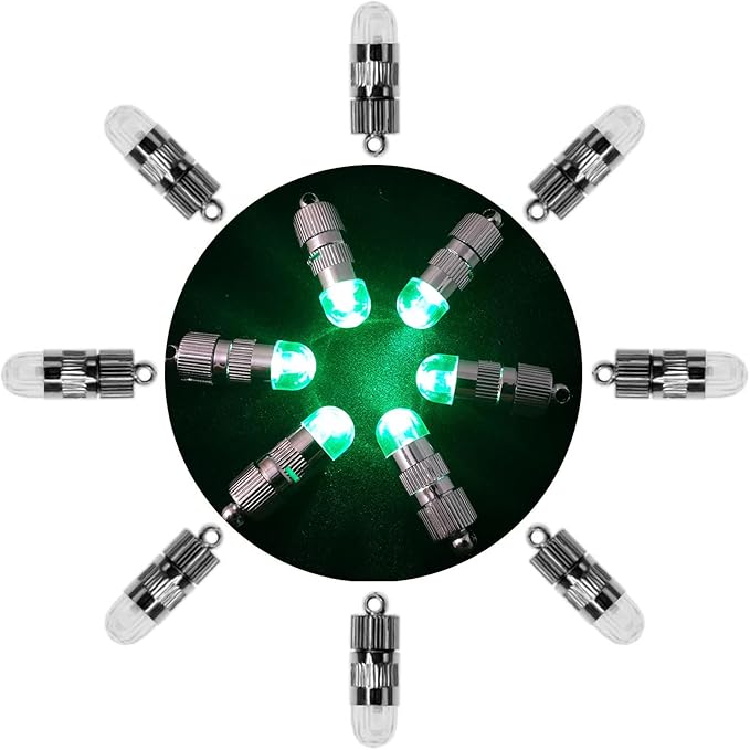 SumDirect Pack of 12 LED Mini Non-Blinking Lights for Paper Lanterns Balloons Floral Wedding Halloween Christmas Party Decoration Centerpieces (12, Green)