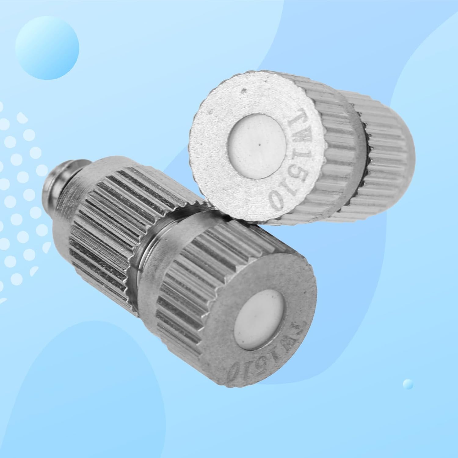 5pcs Brass Misting Nozzles, 0.15mm Orifice Mister Heads Replacements High Pressure Spray Nozzle Tips for Greenhouse, Landscaping, Outdoor Cooling System, 3/16" Threaded