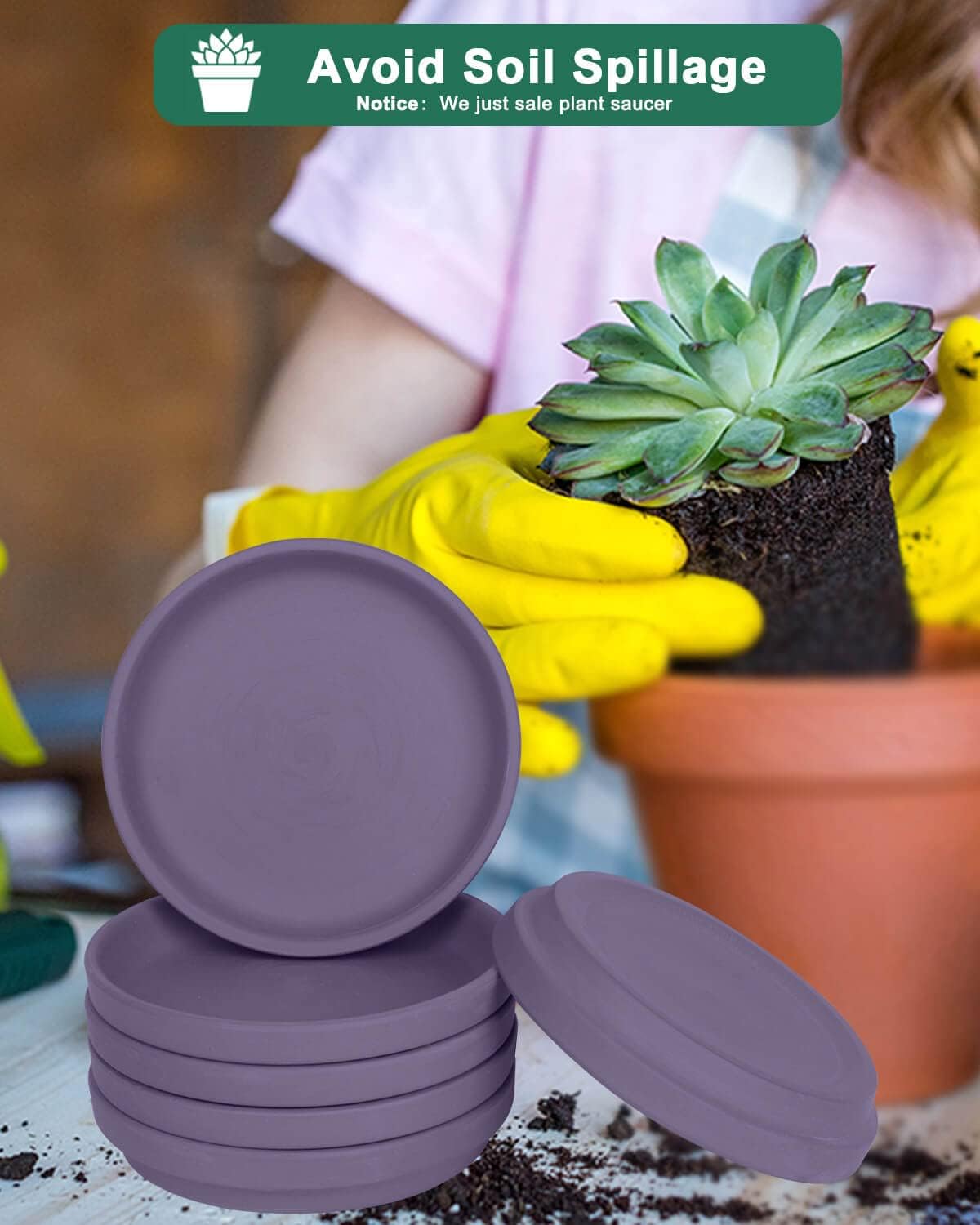 vensovo 6 Inch Purple Terracotta Plant Saucer Pots Tray - 6 Pcs Round Planter Saucers for Indoor & Outdoor Plants, Small Clay Trays Perfect for 5 Inch 5.5 Inch 6 Inch Flower Pot