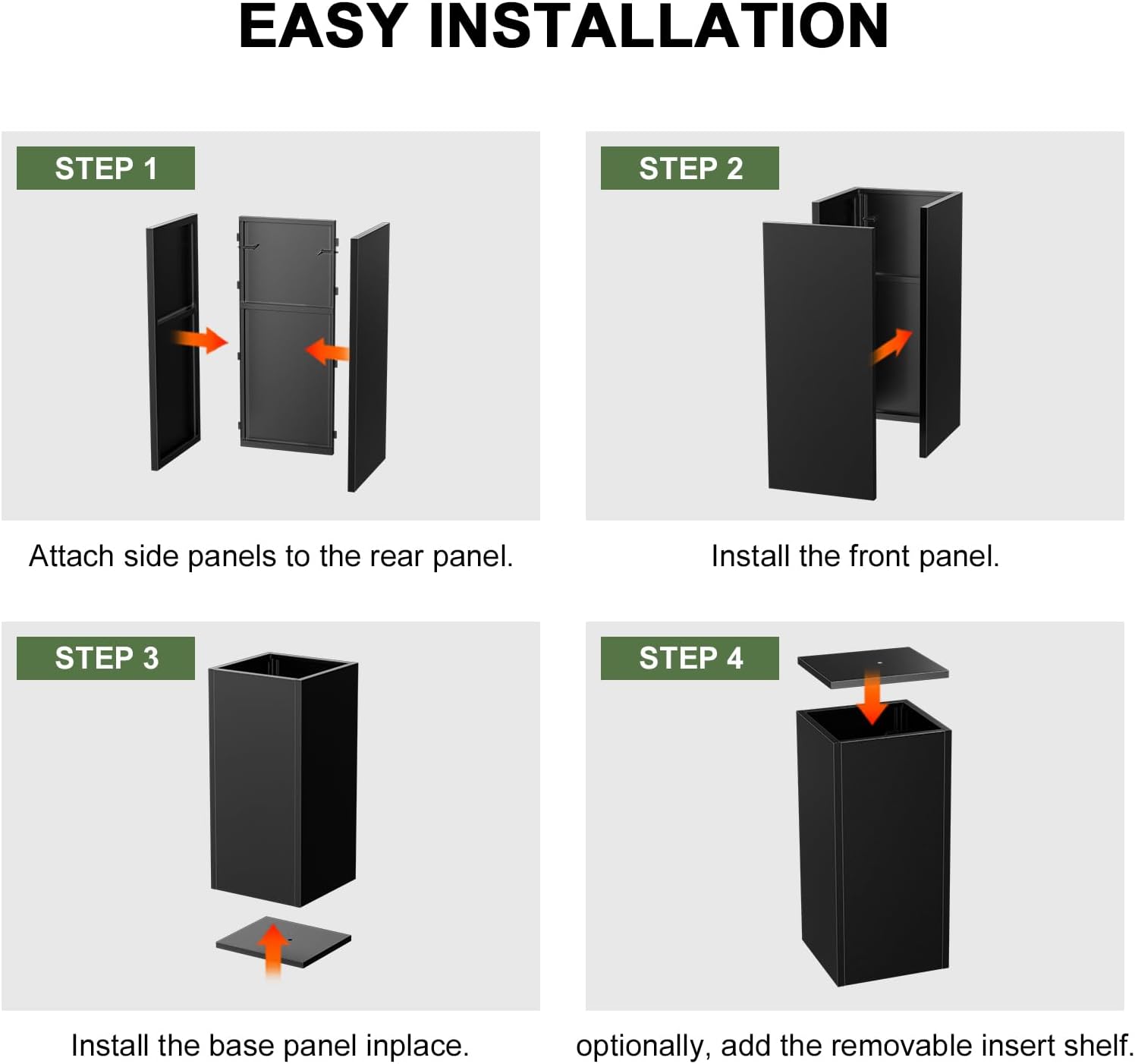 Metal Planter Box, Planter Boxes Outdoor Heavy Duty Metal Garden Planter Spliced Flower Pot with Partitions, All-Weather Use with Drainage Holes for Patio/Porch-30 x 14" x 14"