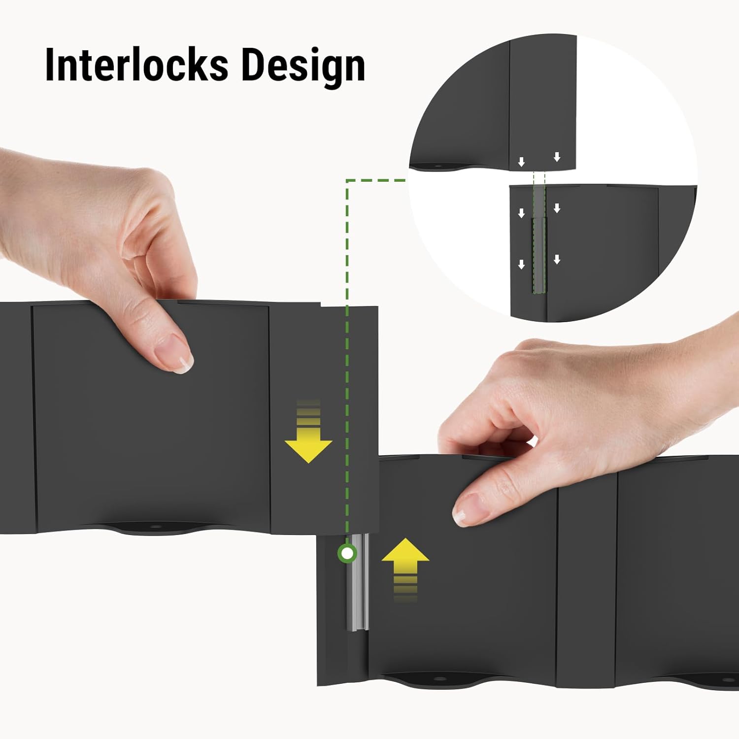 Mars Villa Landscape Edging 30FT Garden Edging, Interlocking Landscape Edging 5.9 in Landscape Edging Border Plastic Flower Bed Border for Yard, Lawn, Flower Bed, Fence, Pathway (Black,24Pcs)