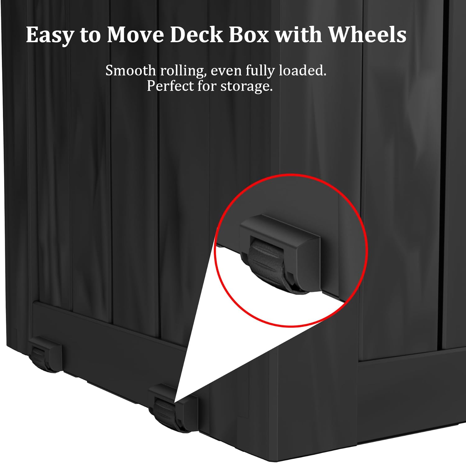 75 Gallon Waterproof Large Resin Deck Box Indoor/Outdoor Lockable Storage Container and Seating for Garden, Pool, and Patio (75 Gallon, Black)