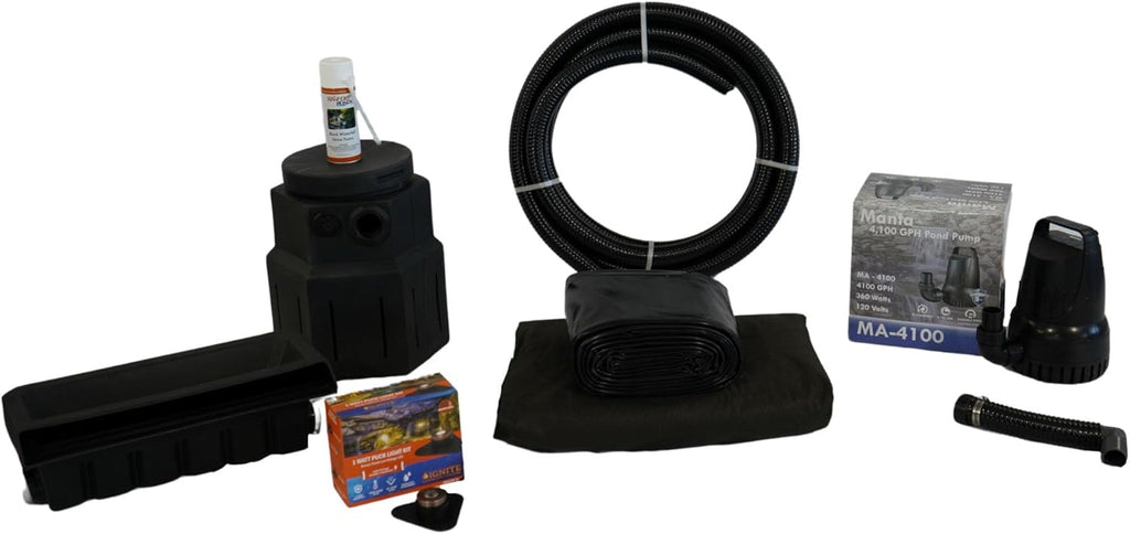 HALF OFF PONDS Pond Free Cascade 4100 Waterfall Kit with 15' x 25' PVC Liner and 4,100 GPH Pump - PVCPMDP0