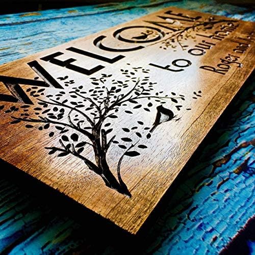 Custom Wooden Signs, Personalized Wood Signs, Custom Wood Signs, Personalized Cabin Signs, Outdoor Wooden Sign, Family Name Signs (Welcome Rectangle)