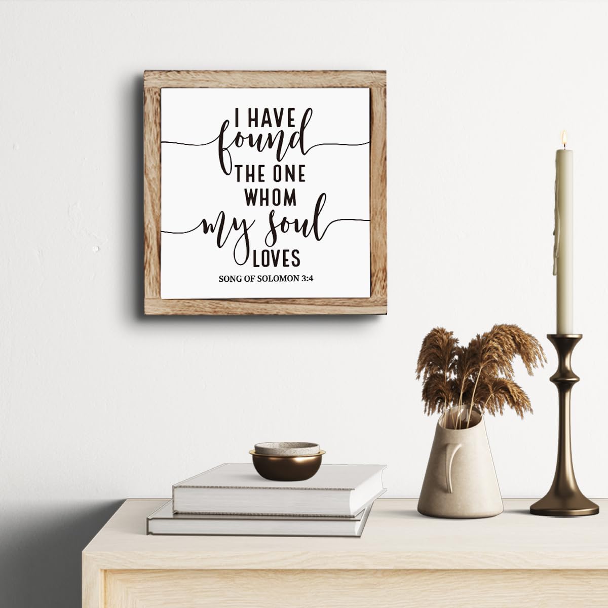 Scripture Sign, Song of Solomon 3:4 Sign, I Have Found the One Whom My Soul Loves, Wooden Plaques Box Signs, Bedroom Decor, Wedding Decoration, Church Decoration, Christian Decor Art, Valentines Day Gift