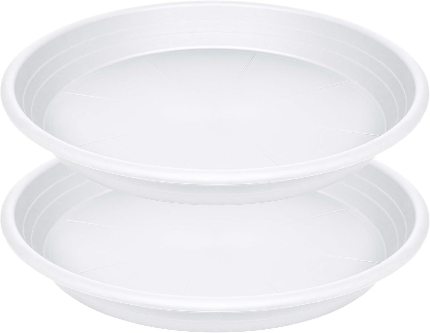 2 Pack of 19 inch Plant Saucer, Large Plant Tray, Heavy Sturdy Plant Drainage Tray for Indoors, Bird Bath Bowls, Sturdy 18 inch Plastic Pot Tray for Planter (White)
