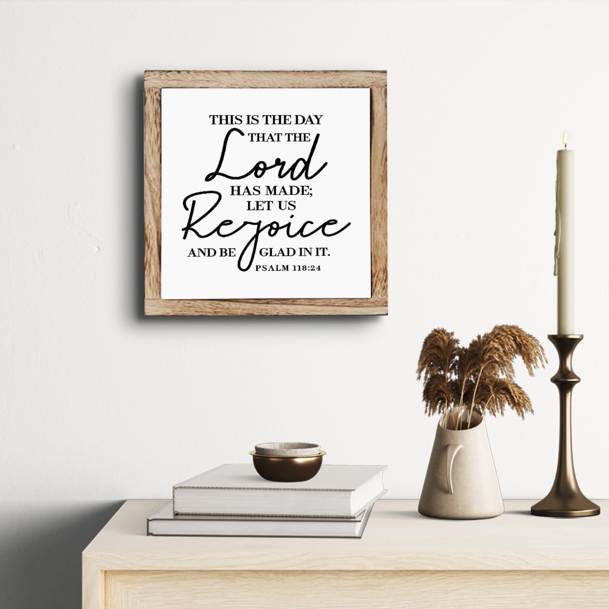 Scripture Sign, This is The Day That The Lord has Made Sign, Wooden Plaques Box Signs, Christian Wood Sign, Bible Verse Decor, Table Shelf Decoration, Psalm 118:24 Sign, Housewarming Gift