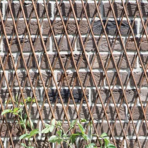 Natural Lattice Willow Trellis Fence for Climbing Plants,Expandable Garden Fence Wall Panel, Outdoor Decorative Wood Fence (2 Pieces)