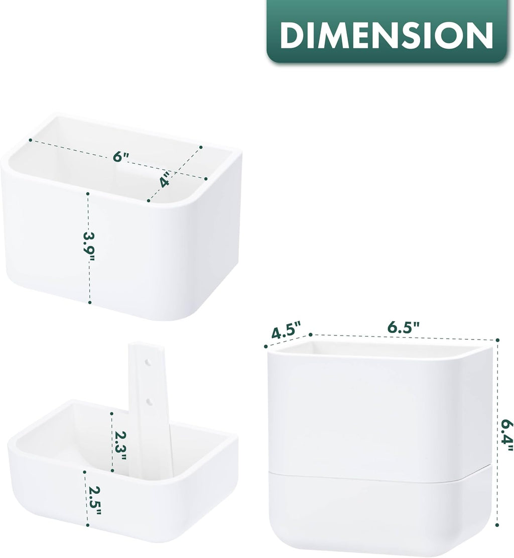 Phoenix Vine 6.5-Inch Wall Mounted Self-Watering Planter Pot for Indoor Houseplants and Herbs | Modern Hanging Planter for Window Sills, Bathroom Walls, Home & Office Décor, White, Set of 1, 01-WP-W-1