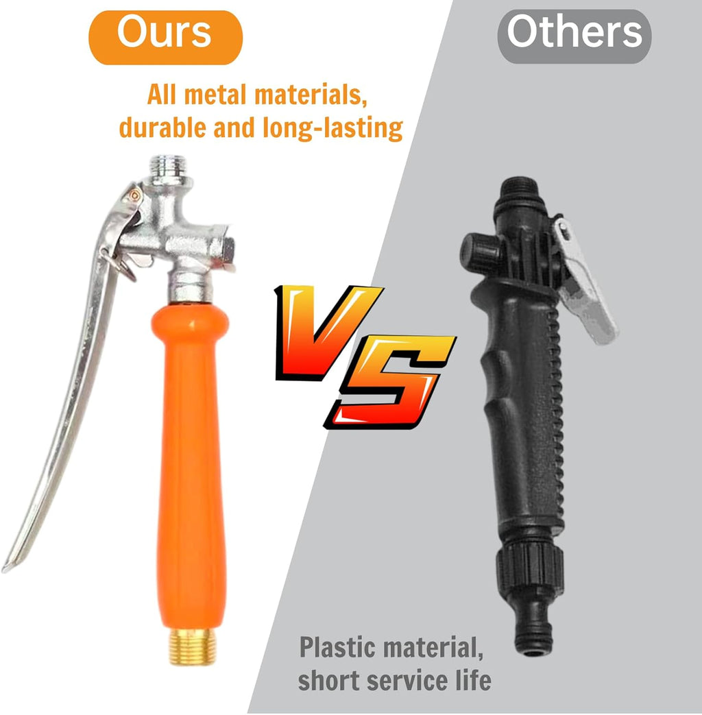 44'' Metal Sprayer Wand Replacement,1/4" & 3/8" Brass Barb Universal Sprayer Wand with Shut off Valve, Stainless Spray Wand with 1/2" & 3/8" Hose Quick Connectors, 2 Hose Clamps, 1 Tape